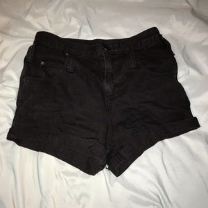 High waisted black shorts